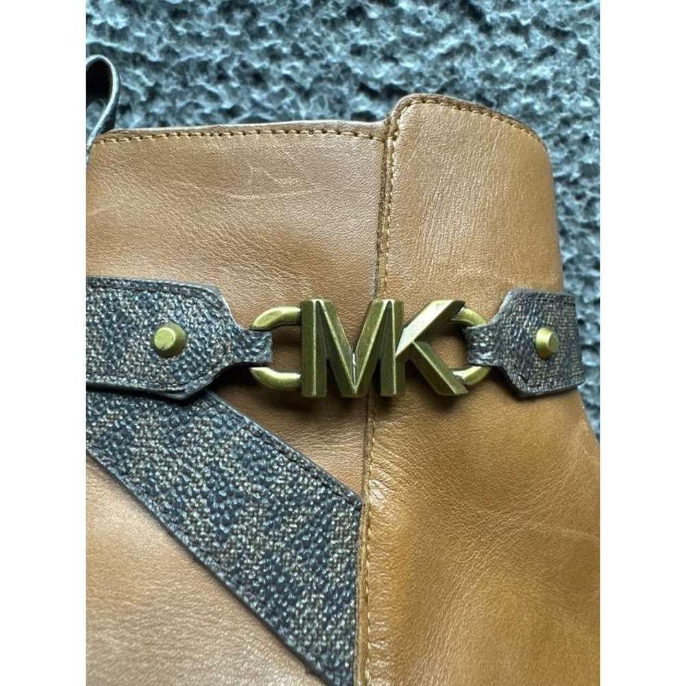 Michael Kors Farrah Flat Leather Zip Up Ankle Booties Brown Womens Size 7M‎ US - Picture 10 of 13